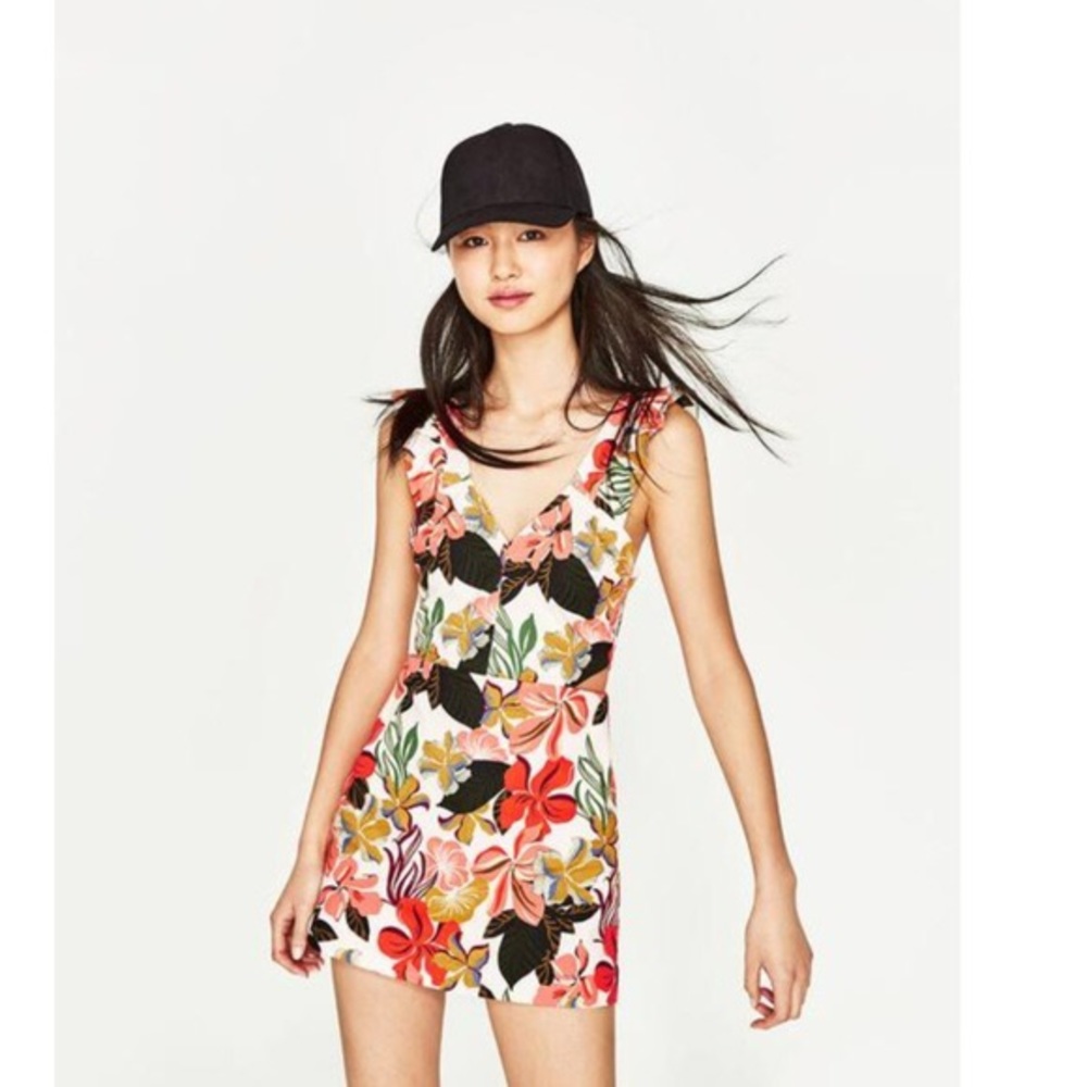 Zara Floral Skort Romper